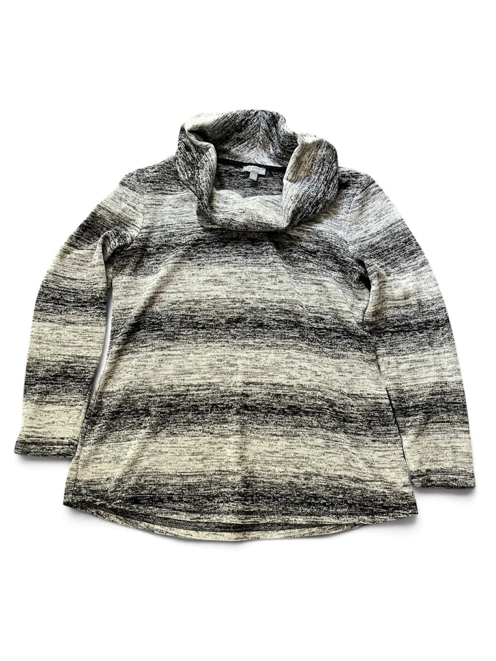 Talbots Black & Cream Cowl Neck Sweater